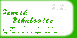 henrik mihalovits business card